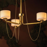 Bunda 3 Light Chandelier, Vintage Brass