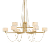 Bunda 9 Light Chandelier, Vintage Brass