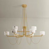 Bunda 9 Light Chandelier, Vintage Brass