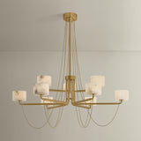 Bunda 9 Light Chandelier, Vintage Brass