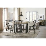Ciao Bella Friendship Table, Distrtessed Black/White-Furniture - Dining-High Fashion Home
