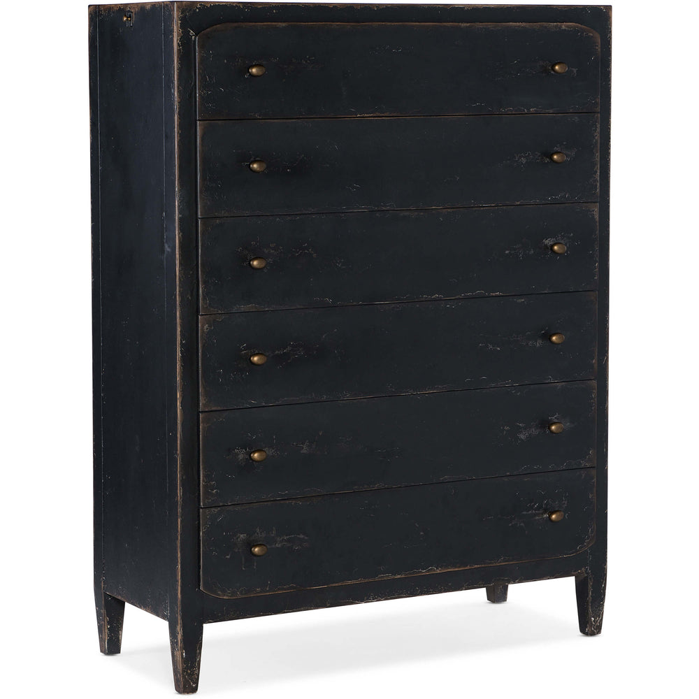 Ciao Bella 6 Drawer Chest, Black-Furniture - Bedroom-High Fashion Home