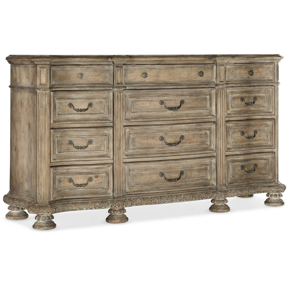 Castella 12 Drawer Dresser, Antique Slate-Furniture - Bedroom-High Fashion Home