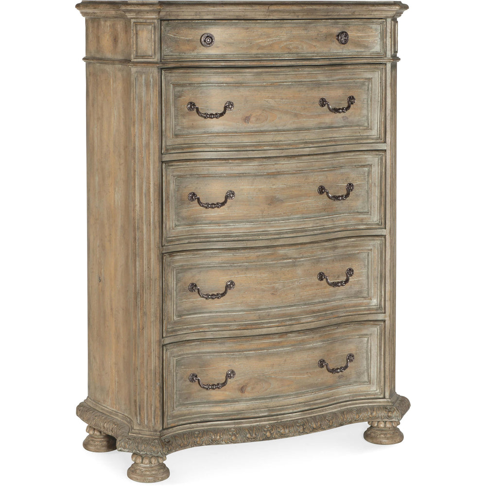Castella 5 Drawer Chest, Antique Slate-Furniture - Storage-High Fashion Home
