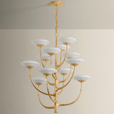 Pluro 12 Light Chandelier, Vintage Gold Leaf