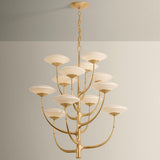 Pluro 12 Light Chandelier, Vintage Gold Leaf