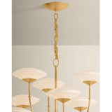 Pluro 15 Light Chandelier, Vintage Gold Leaf