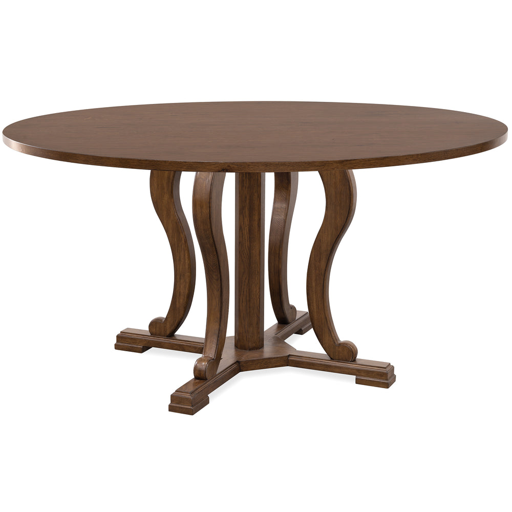 Cashiers Round Drop-Leaf Dining Table, Chestnut