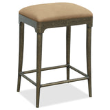 Cashiers Leather Bar & Counter Stool, Vintage Ecru