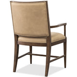 Cashiers Leather Arm Chair, Vintage Ecru