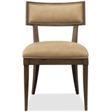 Cashiers Klismos Leather Chair, Vintage Ecru