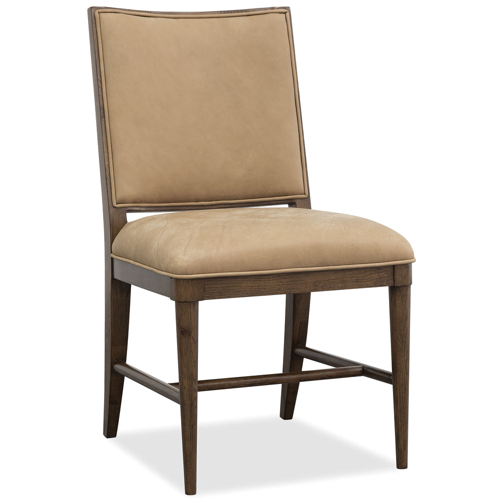 Cashiers Leather Dining Chair, Vintage Ecru, Set of 2