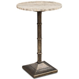 Cashiers Spot Table, Cream Marble/Aged Brass