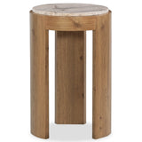 Cashiers Spot Table, Cream Marble/Almond