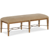 Cashiers Leather Bench, Vintage Ecru