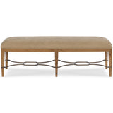 Cashiers Leather Bench, Vintage Ecru