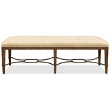Cashiers Leather Bench, Cream