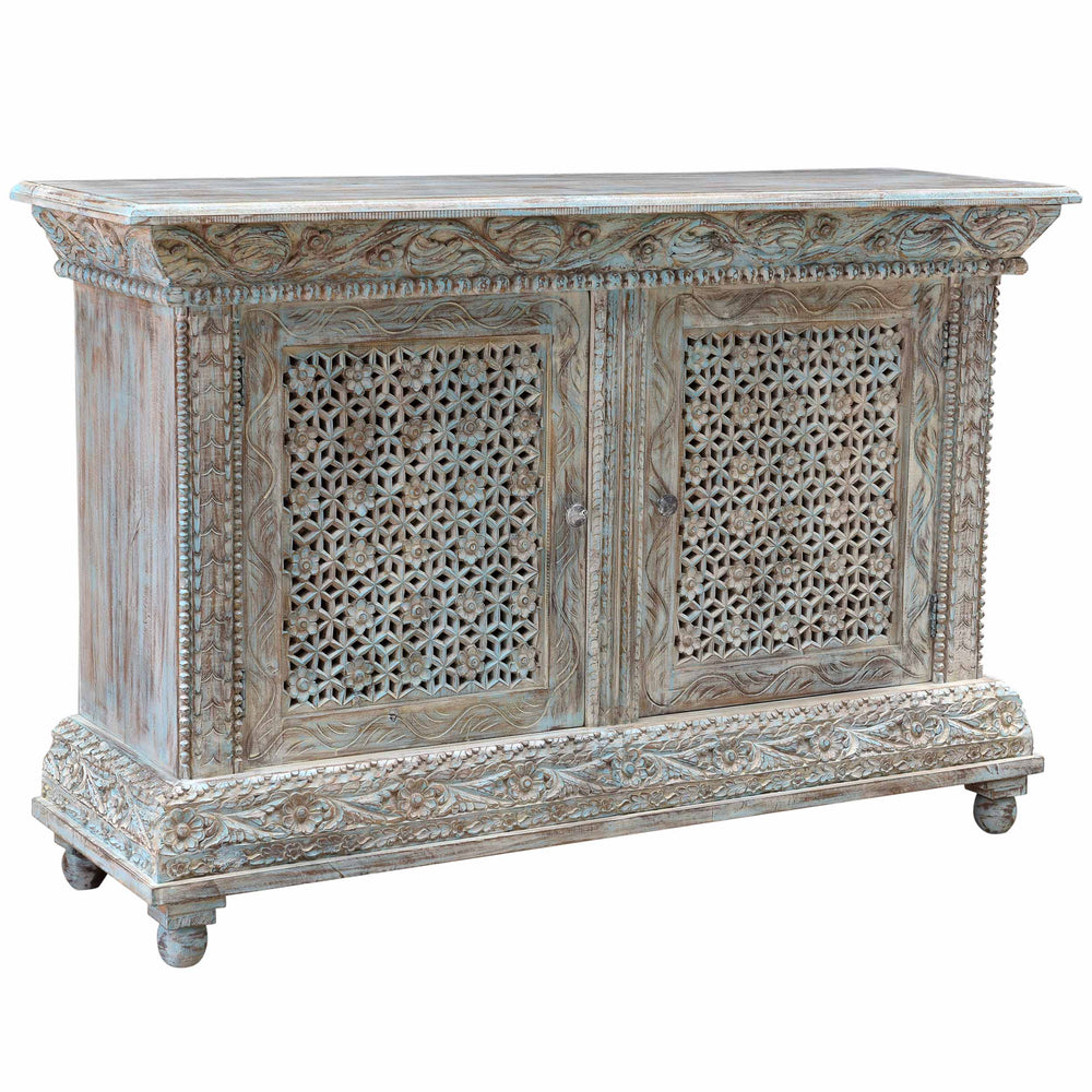 Beth 2 Door Cabinet, Seaside Blue-Furniture - Storage-High Fashion Home