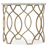 Corrina Round Lamp Table, Gold-Furniture - Accent Tables-High Fashion Home