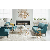 Corrina Round Lamp Table, Gold-Furniture - Accent Tables-High Fashion Home