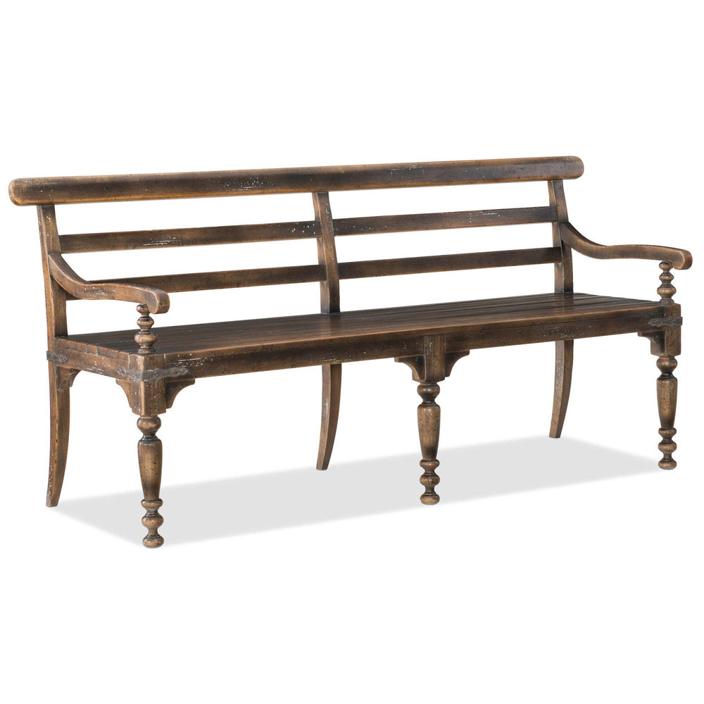 Hill Country Helotes Dining Bench, Saddle Brown-Furniture - Dining-High Fashion Home