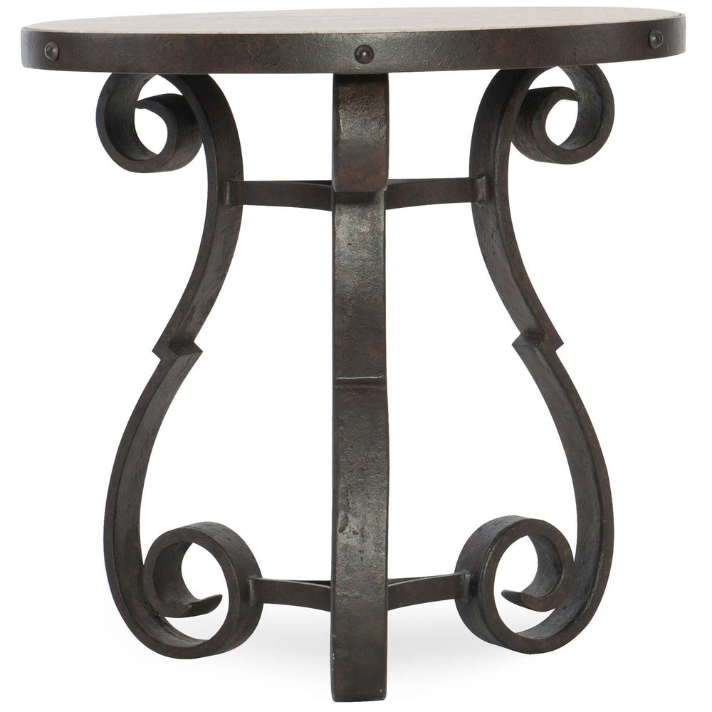 Luckenbach Metal and Stone End Table, Black-Furniture - Accent Tables-High Fashion Home