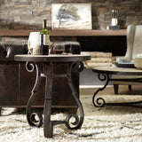 Luckenbach Metal and Stone End Table, Black-Furniture - Accent Tables-High Fashion Home