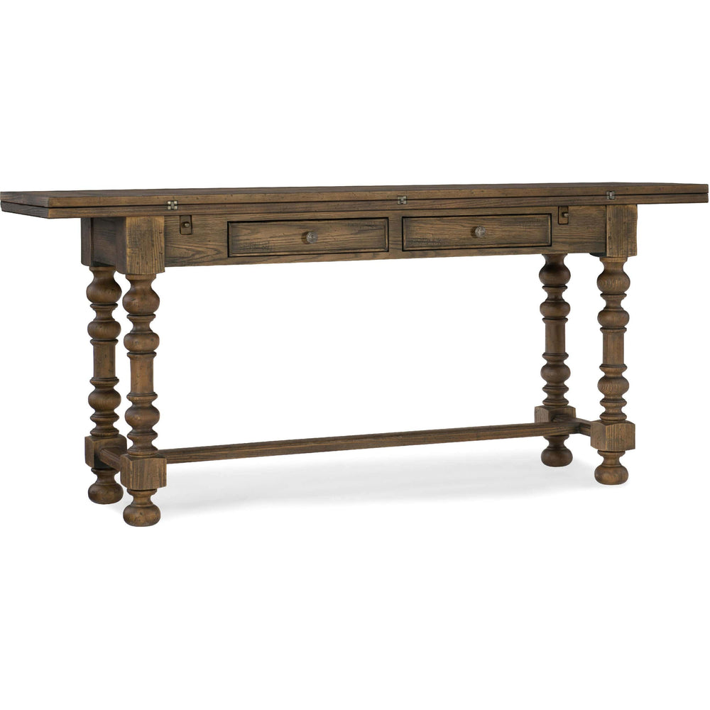 Bluewind Flip-Top Console Table, Saddle Brown-Furniture - Accent Tables-High Fashion Home