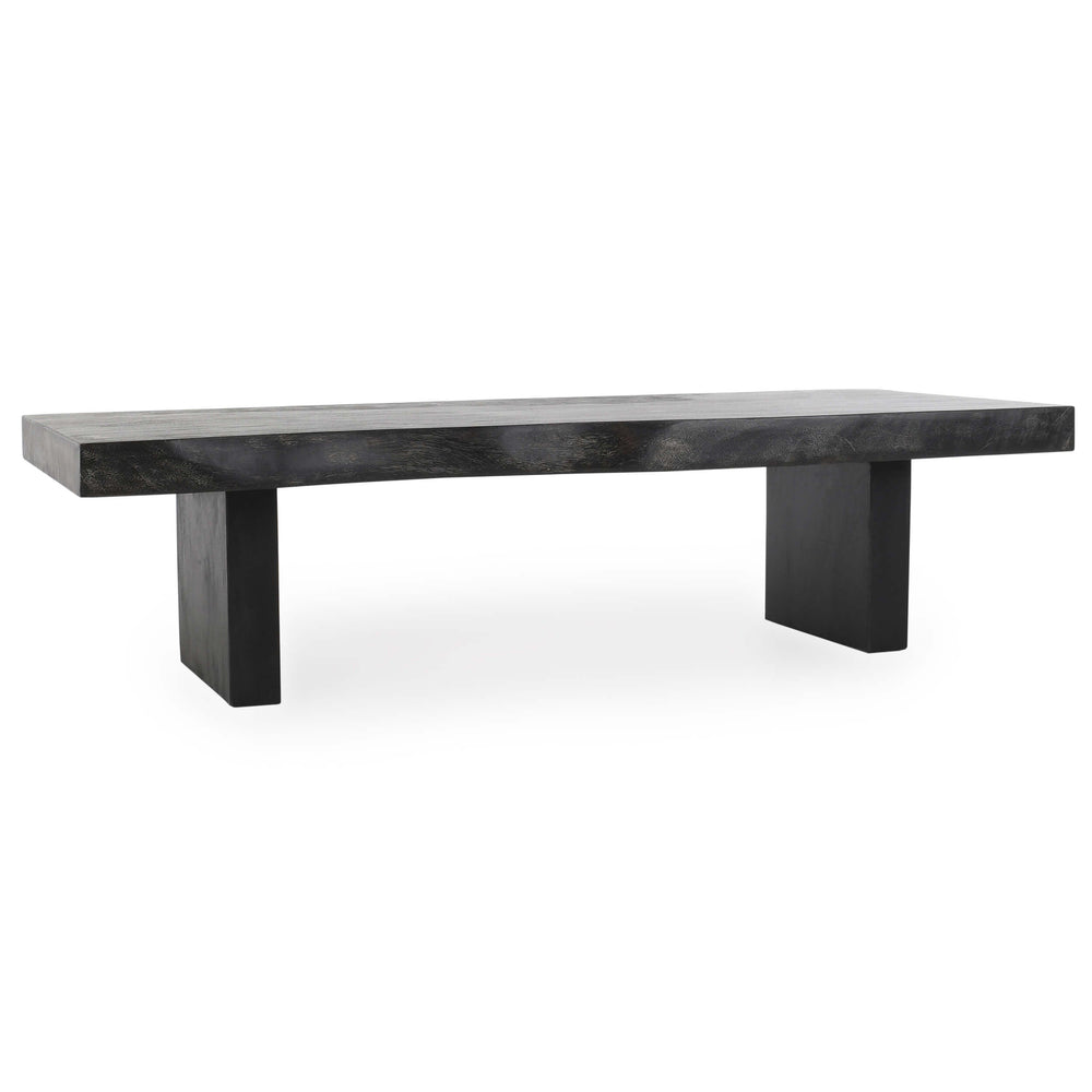 Live Edge Coffee Table, Distressed Black-Furniture - Accent Tables-High Fashion Home
