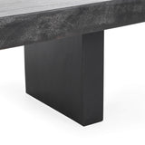 Live Edge Coffee Table, Distressed Black-Furniture - Accent Tables-High Fashion Home