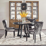 Chapman Shou Sugi Ban Petite Round Dining Table, Charred Black-Furniture - Dining-High Fashion Home