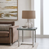 Chapman Mixed Media End Table, Gray-Furniture - Accent Tables-High Fashion Home