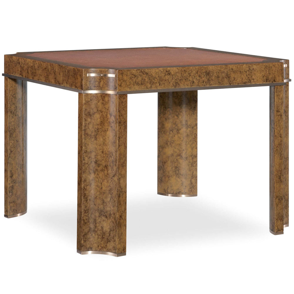 Archives Game Table, Mottled Amber-Furniture - Accent Tables-High Fashion Home