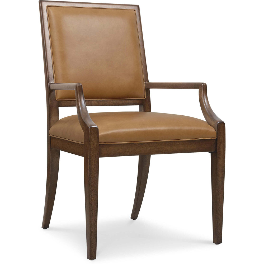 Archives Leather Arm Chair, Dark Blonde, Set of 2