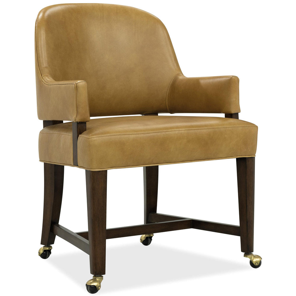Archives Leather Game Chair, Dark Blond-Furniture - Chairs-High Fashion Home