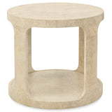 Archives Round End Table, Alabaster