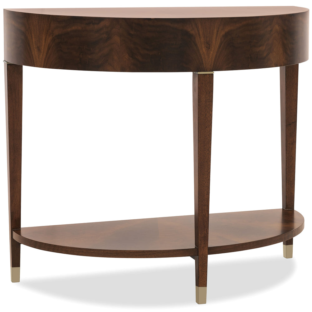 Archives Demilune Console Table, Walnut