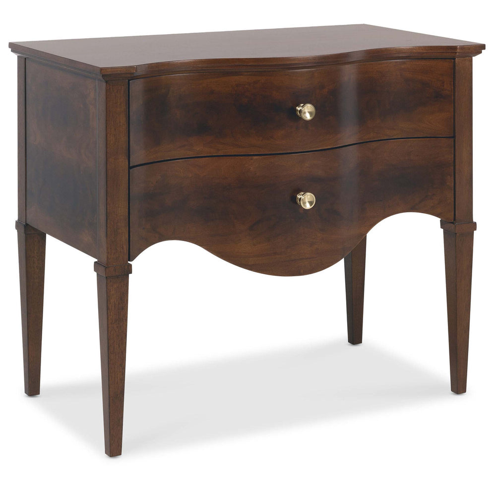Archives Two-Drawer Nightstand, Walnut-Furniture - Bedroom-High Fashion Home