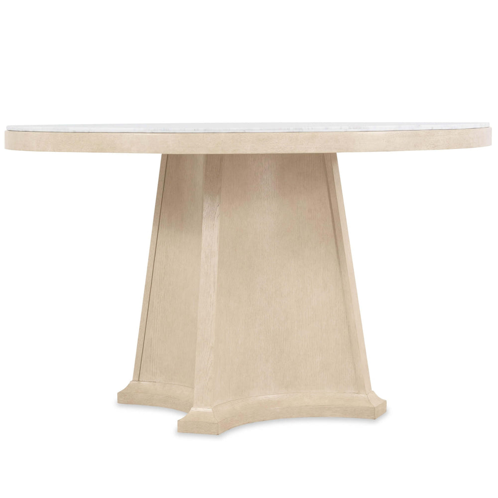 Westwood Round Stone Top Dining Table, Polished Limestone