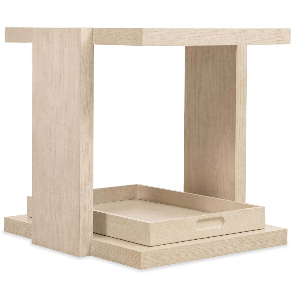 Westwood End Table w/Tray, Polished Limestone