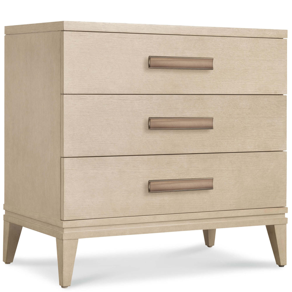 Westwood 3 Drawer Nightstand, Polished Limestone