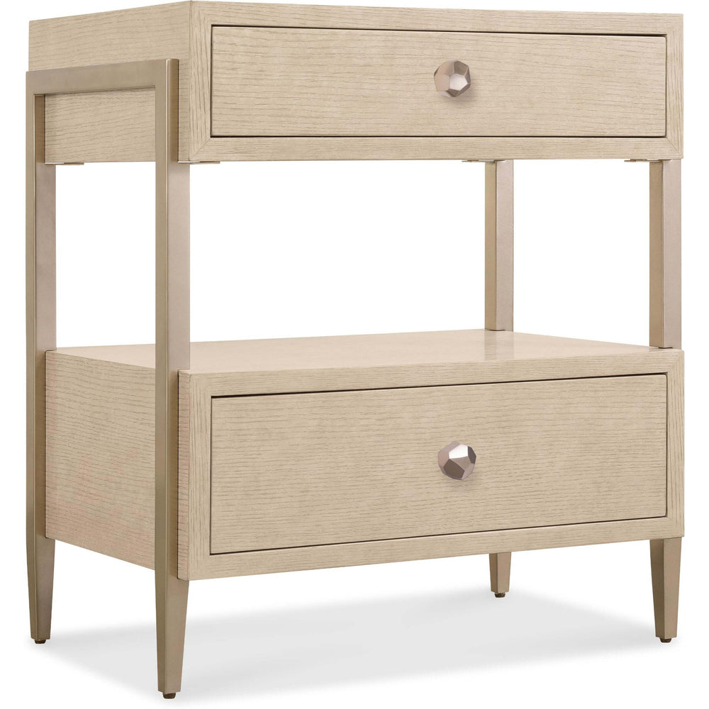 Westwood 2 Drawer Nightstand, Polished Limestone