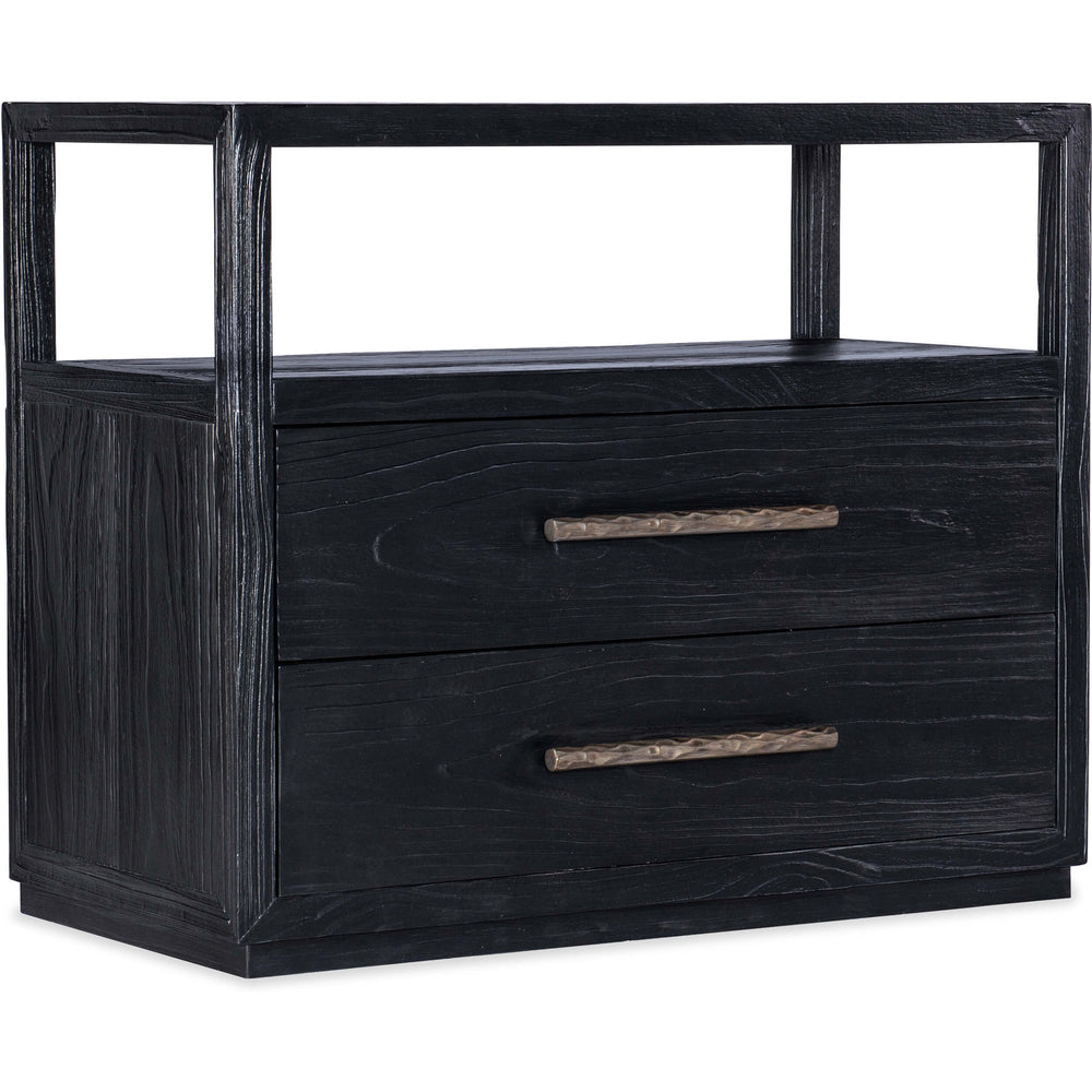 Linville Falls Shou Sugi Ban 2 Drawer Nightstand, Shadow-Furniture - Bedroom-High Fashion Home