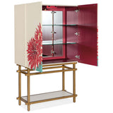 Patrisha Bar Cabinet, Neutral Linen-Furniture - Storage-High Fashion Home