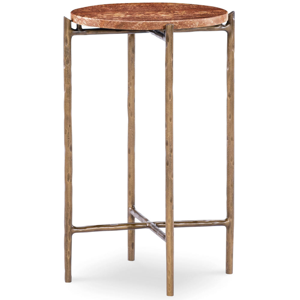 Joie De Vivre Spot Table, Red Travertine