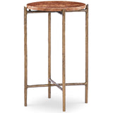 Joie De Vivre Spot Table, Red Travertine