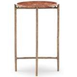 Joie De Vivre Spot Table, Red Travertine