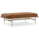 Tobin Leather Cocktail Ottoman, Brown