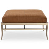 Tobin Leather Cocktail Ottoman, Brown