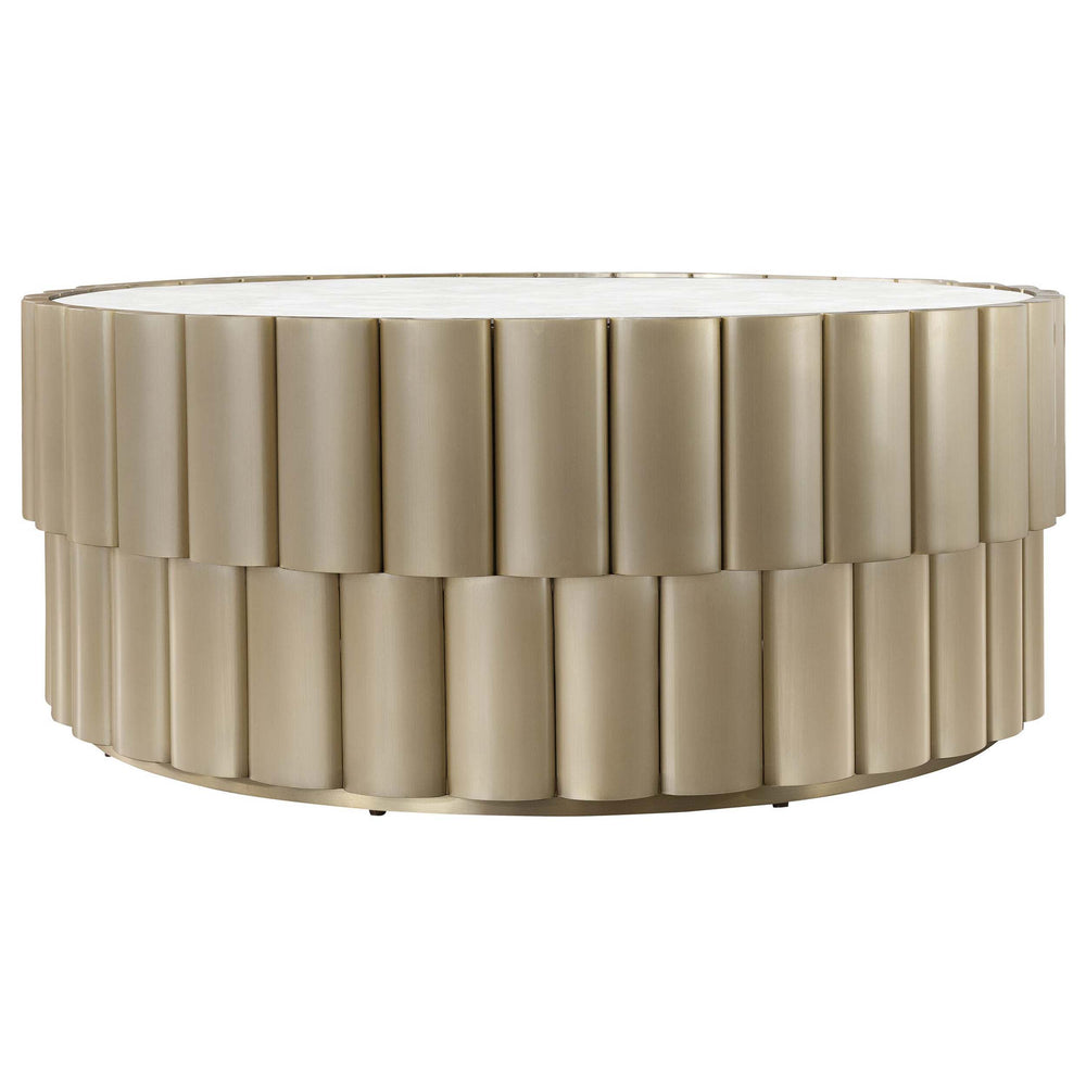Time Flies Cocktail Table, Champagne Silver-Furniture - Accent Tables-High Fashion Home